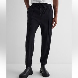 Express Black  Pintuck Knit Jogger and Elastic Cuffs